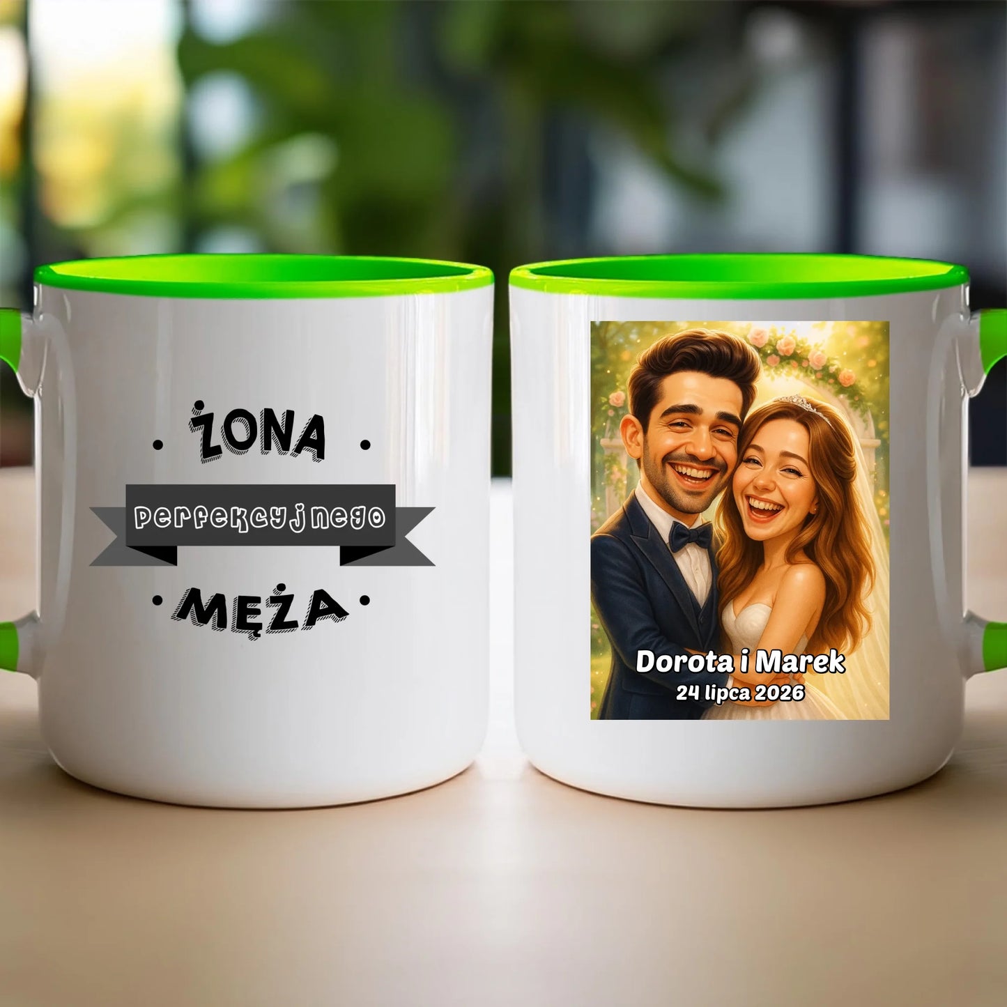 Personalizowany Kubek - ślubna karykatura [generowana przez AI]