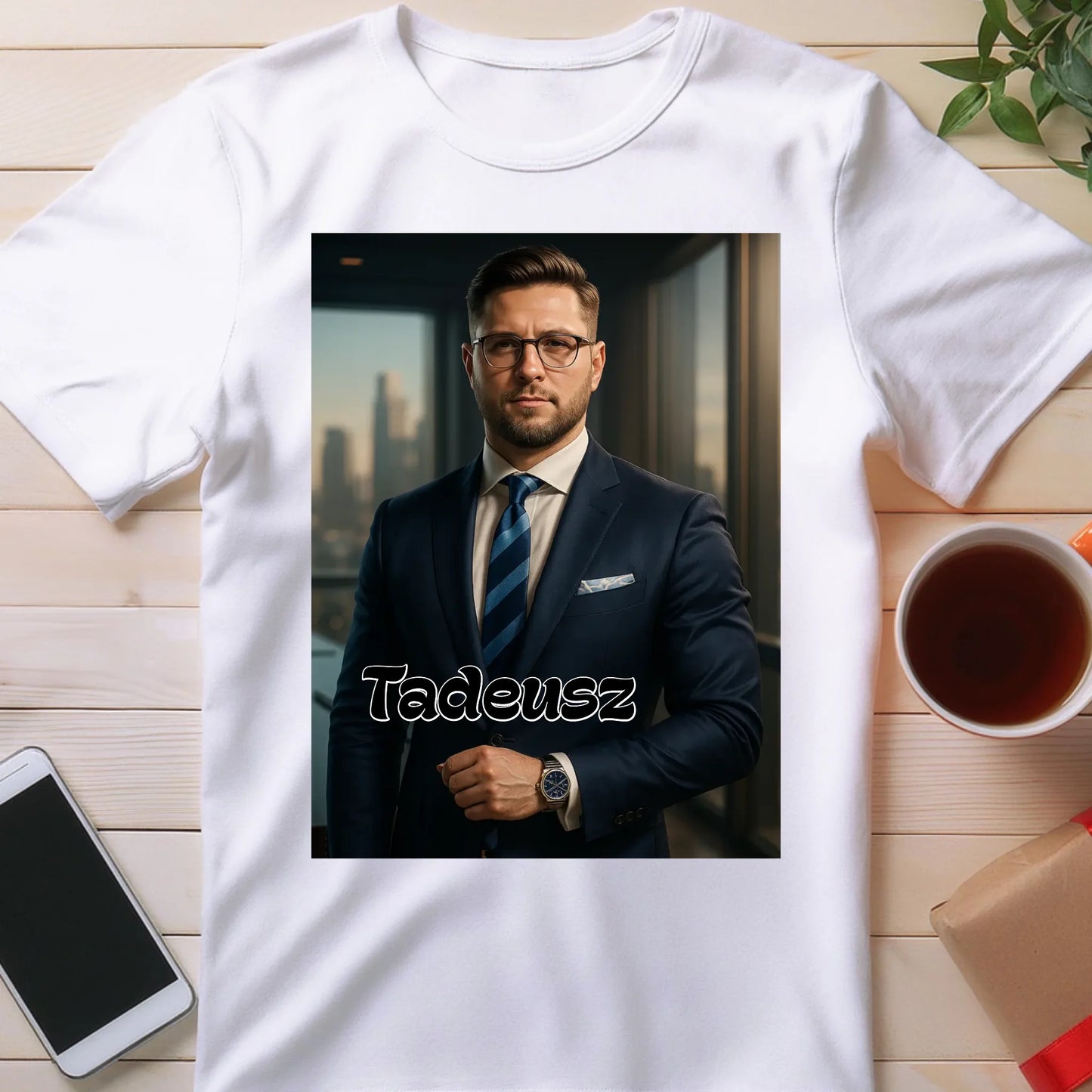 Koszulka - portret biznesmen / bizneswoman [generowany przez AI]