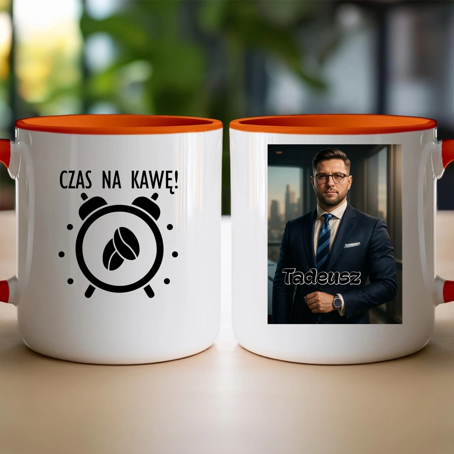 Kubek - portret biznesmen / bizneswoman [generowany przez AI]