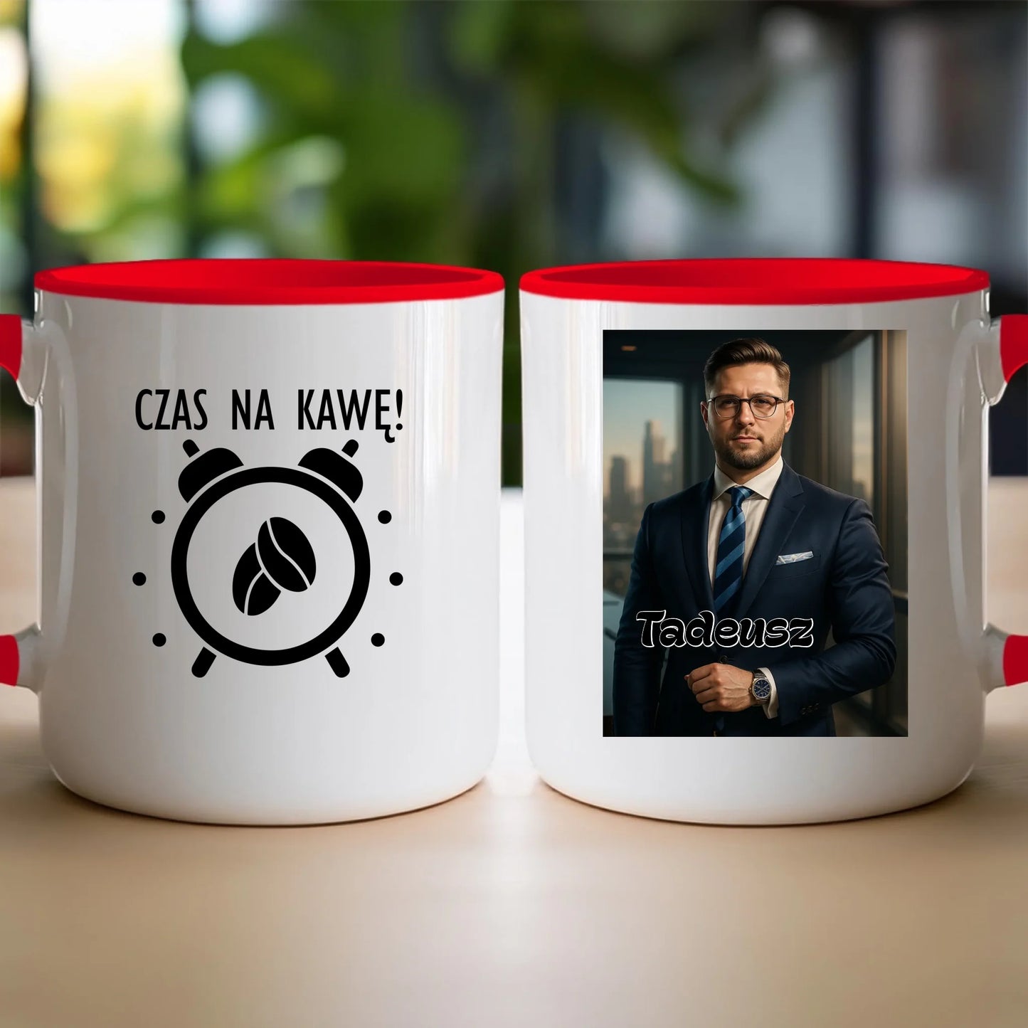 Kubek - portret biznesmen / bizneswoman [generowany przez AI]