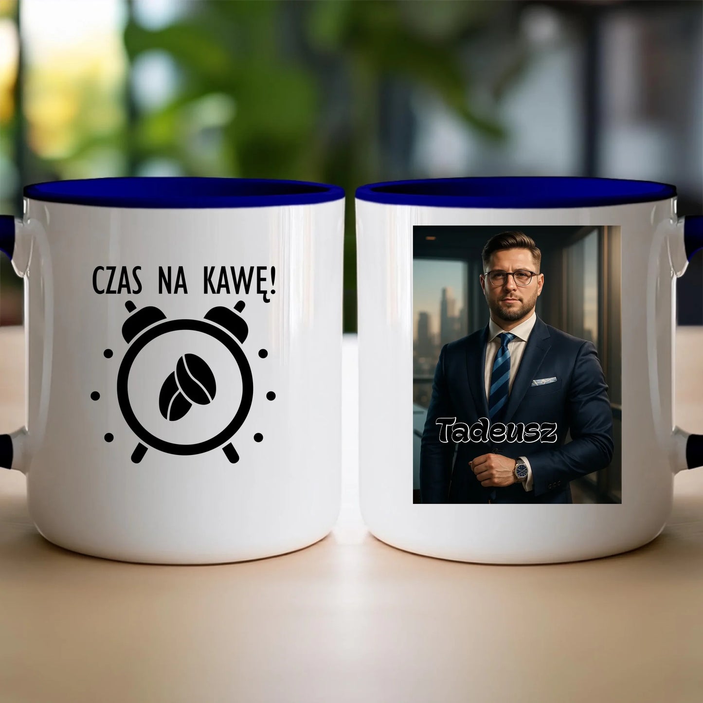 Kubek - portret biznesmen / bizneswoman [generowany przez AI]