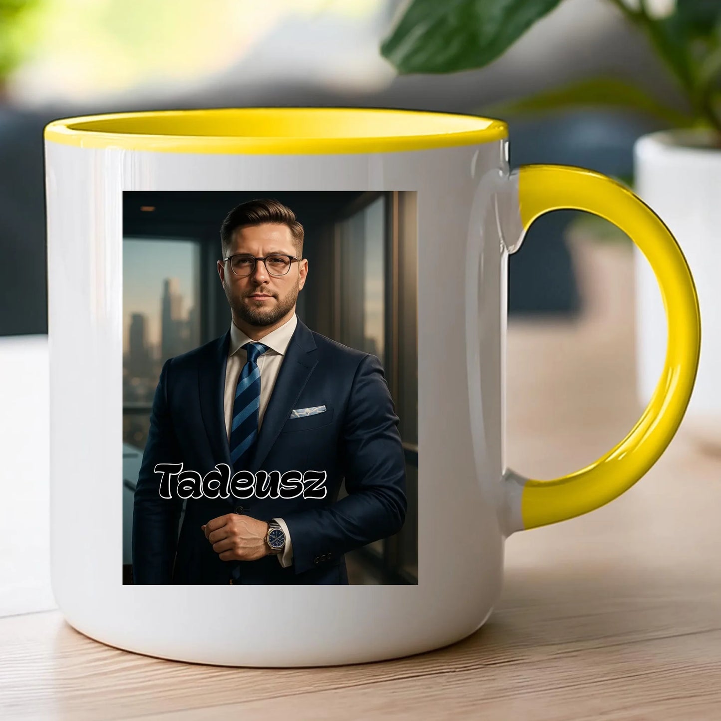 Kubek - portret biznesmen / bizneswoman [generowany przez AI]