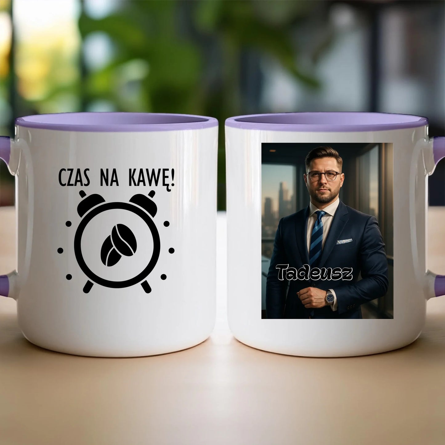 Kubek - portret biznesmen / bizneswoman [generowany przez AI]