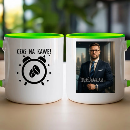 Kubek - portret biznesmen / bizneswoman [generowany przez AI]