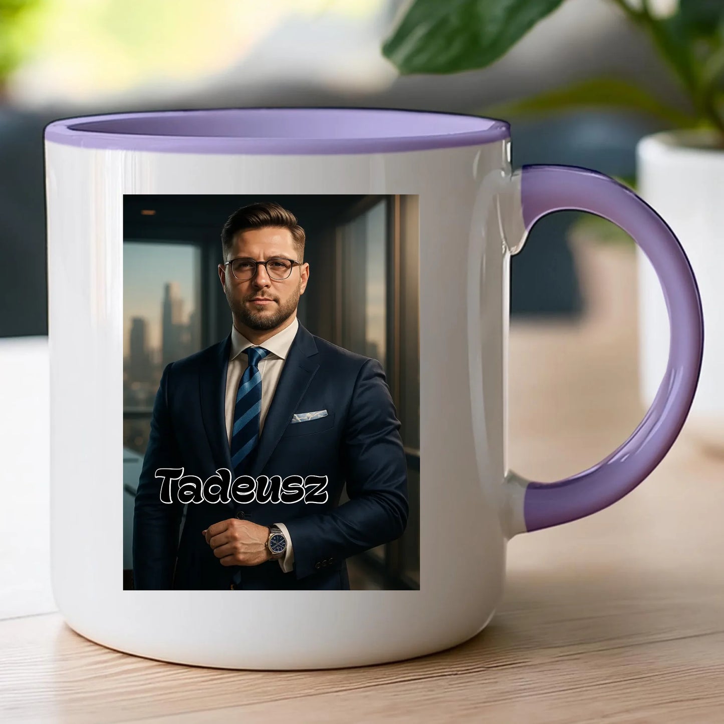 Kubek - portret biznesmen / bizneswoman [generowany przez AI]