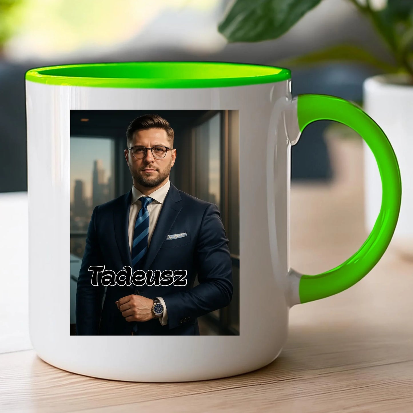 Kubek - portret biznesmen / bizneswoman [generowany przez AI]