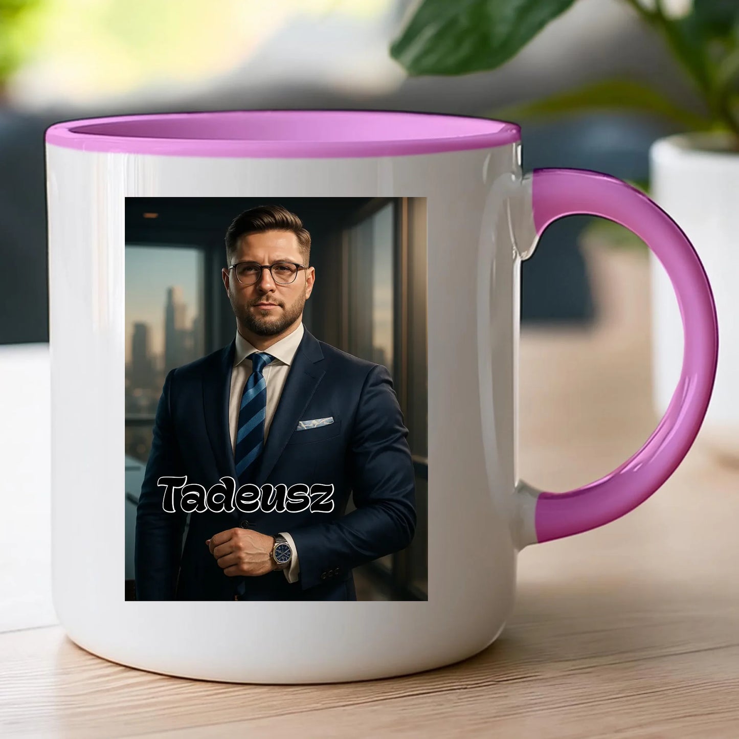 Kubek - portret biznesmen / bizneswoman [generowany przez AI]