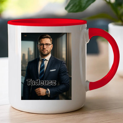 Kubek - portret biznesmen / bizneswoman [generowany przez AI]