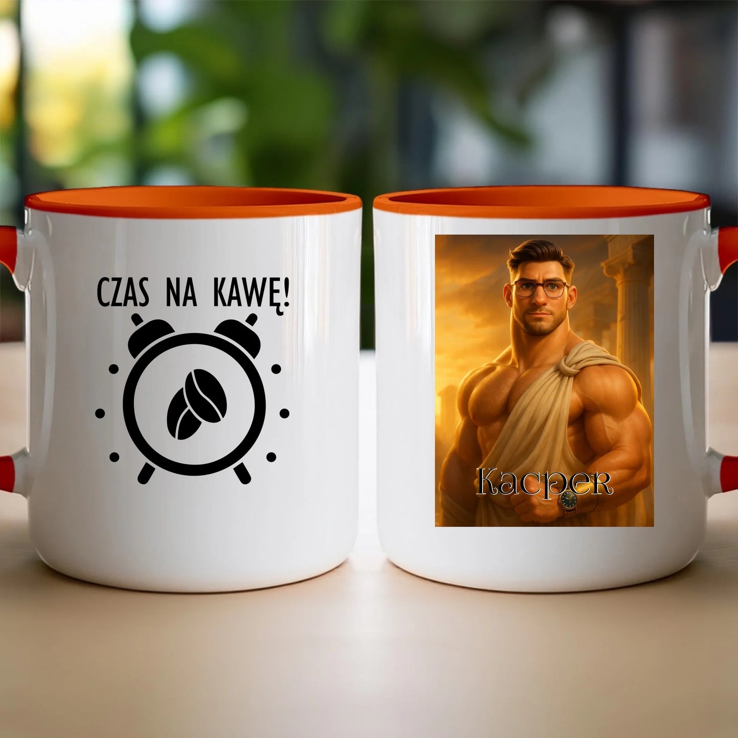 Kubek z własnym zdjęciem - grecki Bóg [generowane przez AI]