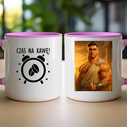 Kubek z własnym zdjęciem - grecki Bóg [generowane przez AI]