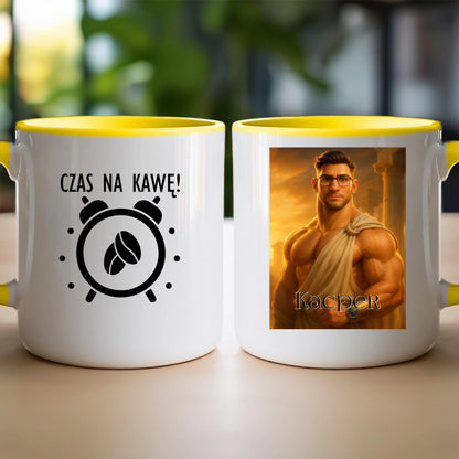 Kubek z własnym zdjęciem - grecki Bóg [generowane przez AI]