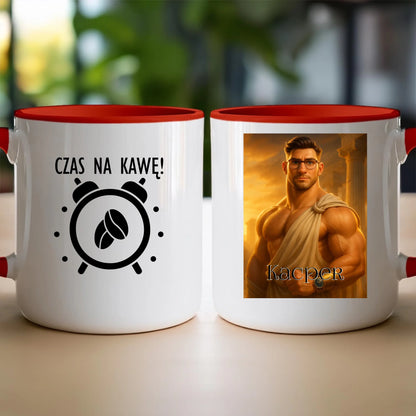 Kubek z własnym zdjęciem - grecki Bóg [generowane przez AI]