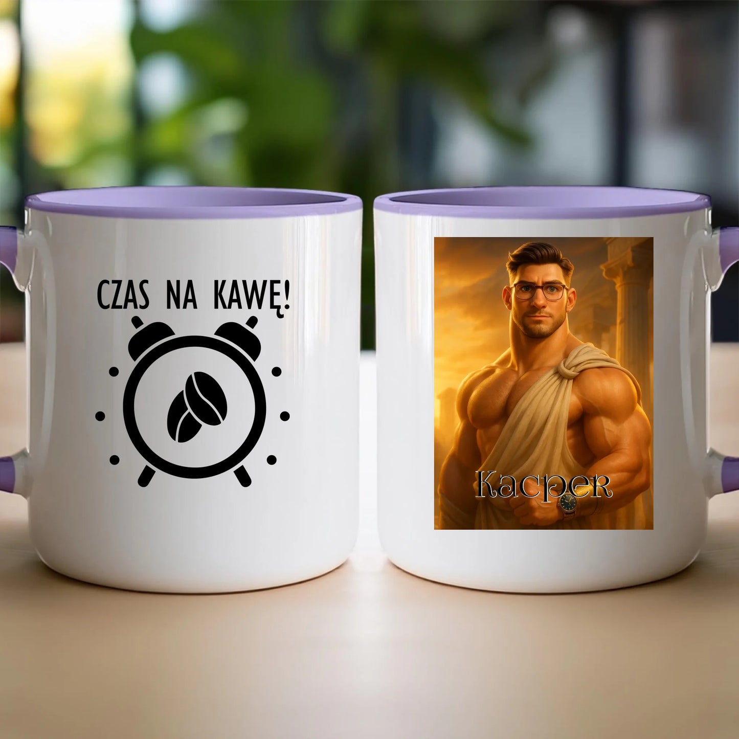 Kubek z własnym zdjęciem - grecki Bóg [generowane przez AI]