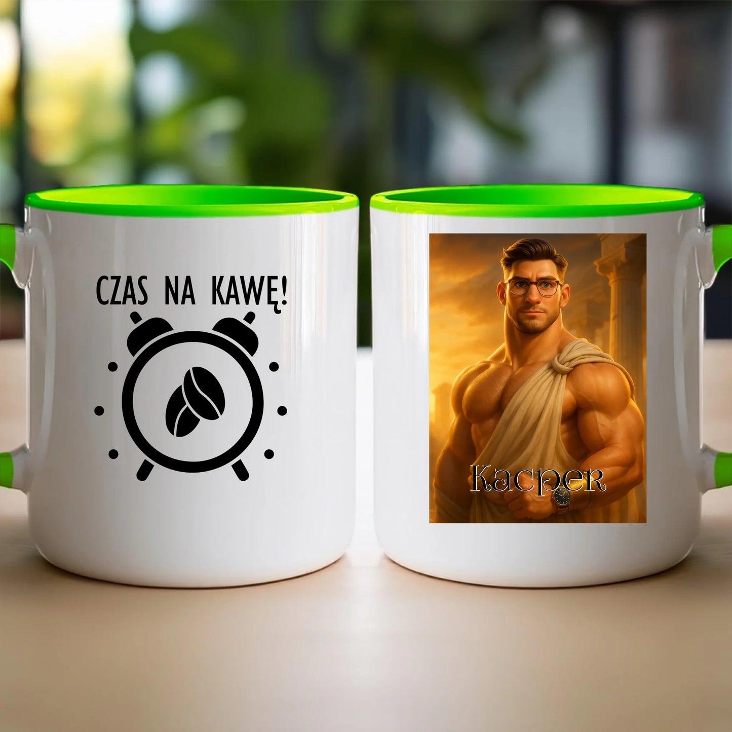 Kubek z własnym zdjęciem - grecki Bóg [generowane przez AI]