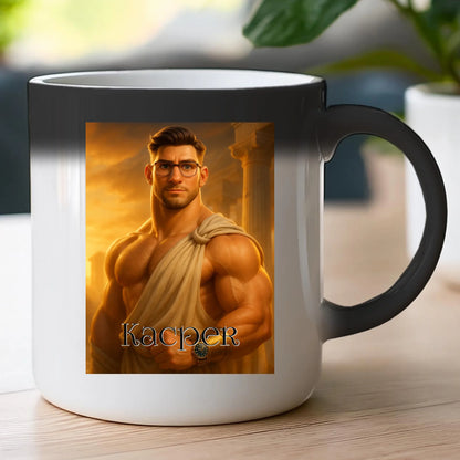 Kubek z własnym zdjęciem - grecki Bóg [generowane przez AI]