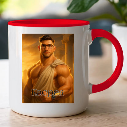 Kubek z własnym zdjęciem - grecki Bóg [generowane przez AI]