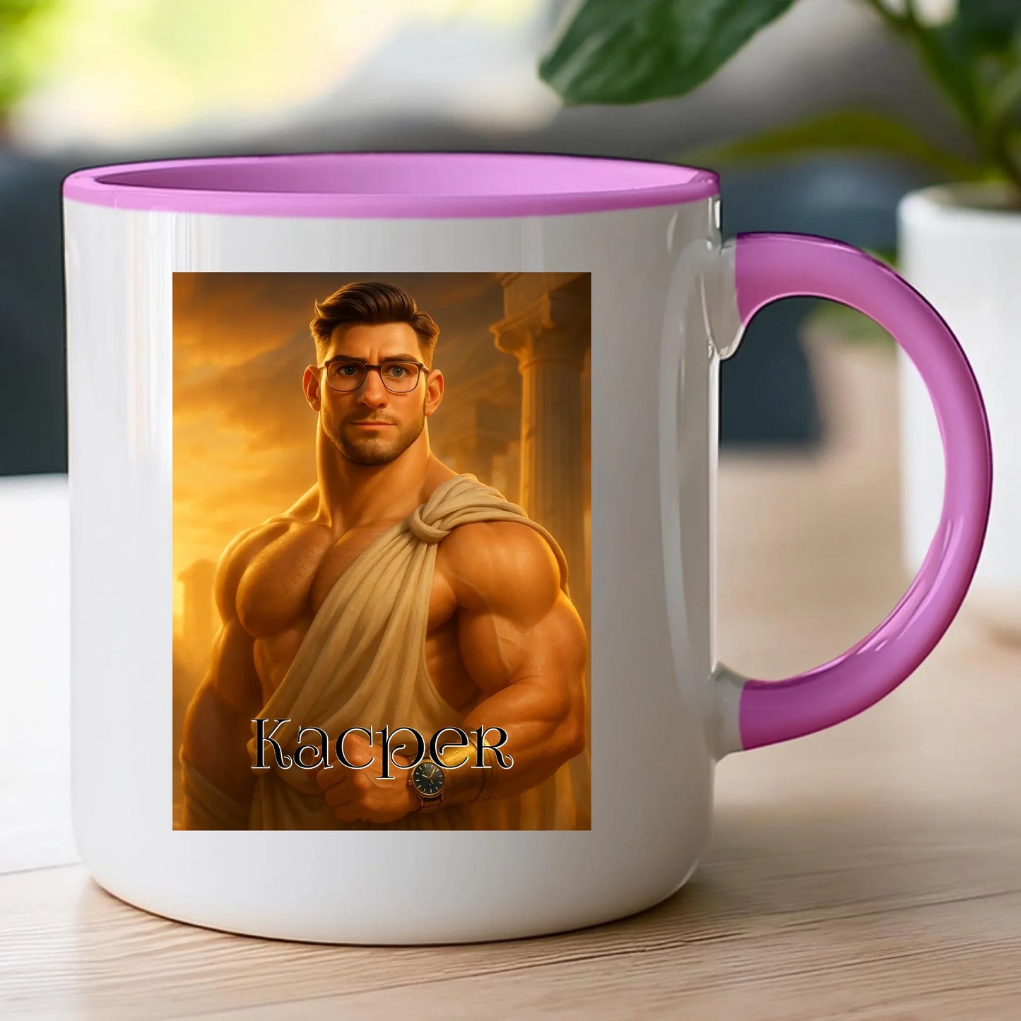 Kubek z własnym zdjęciem - grecki Bóg [generowane przez AI]