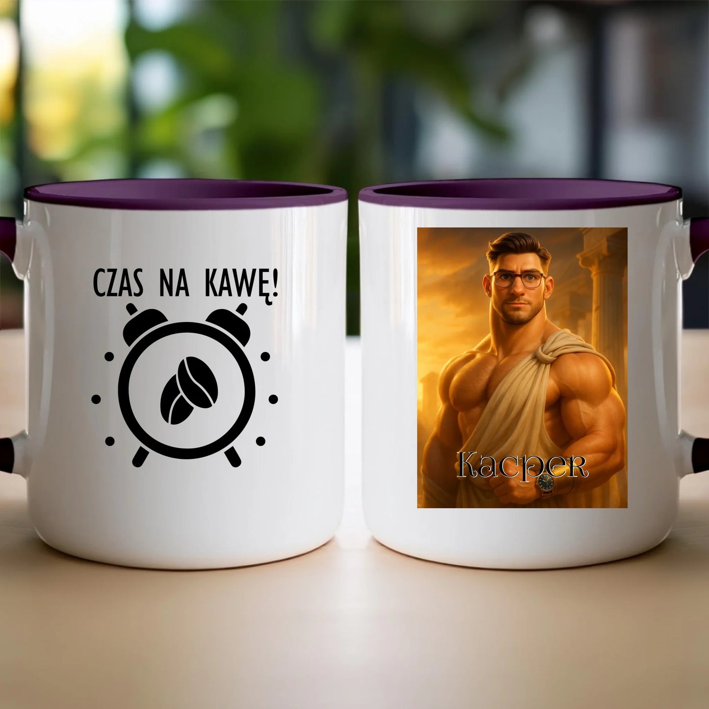 Kubek z własnym zdjęciem - grecki Bóg [generowane przez AI]