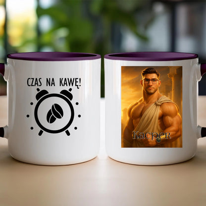 Kubek z własnym zdjęciem - grecki Bóg [generowane przez AI]