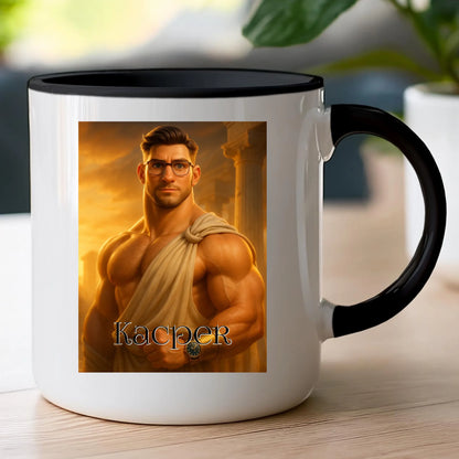 Kubek z własnym zdjęciem - grecki Bóg [generowane przez AI]