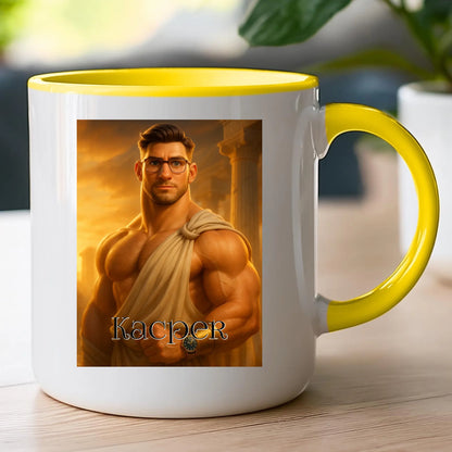 Kubek z własnym zdjęciem - grecki Bóg [generowane przez AI]