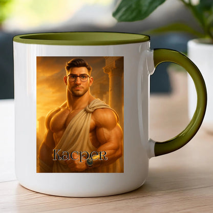 Kubek z własnym zdjęciem - grecki Bóg [generowane przez AI]