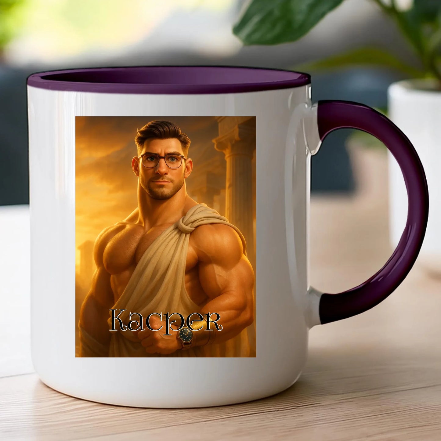Kubek z własnym zdjęciem - grecki Bóg [generowane przez AI]