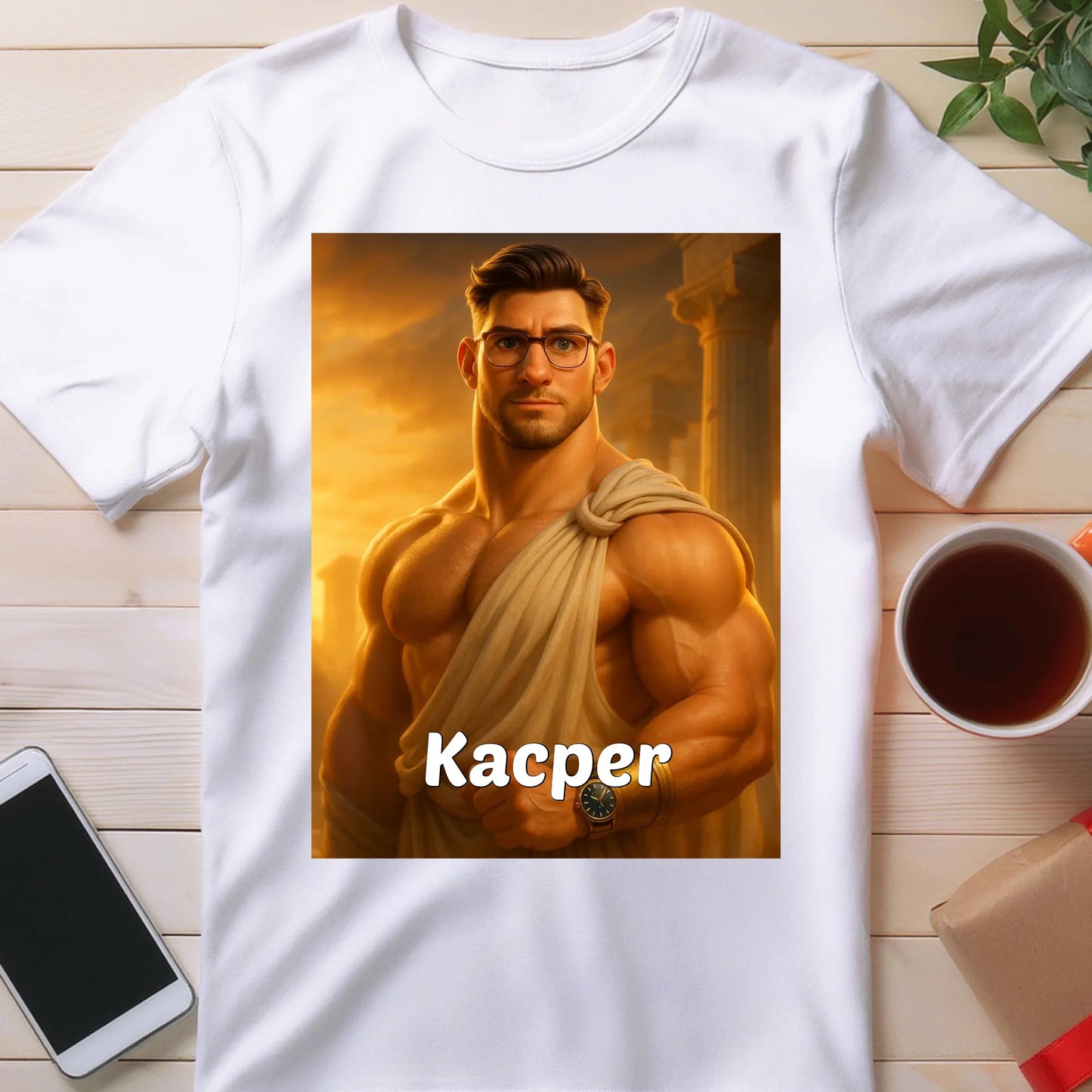 Koszulka z własnym zdjęciem - grecki Bóg [generowane przez AI]