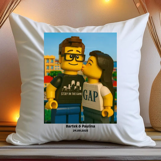 Poduszka - Twoje zdjęcie z klocków LEGO [generowane przez AI]