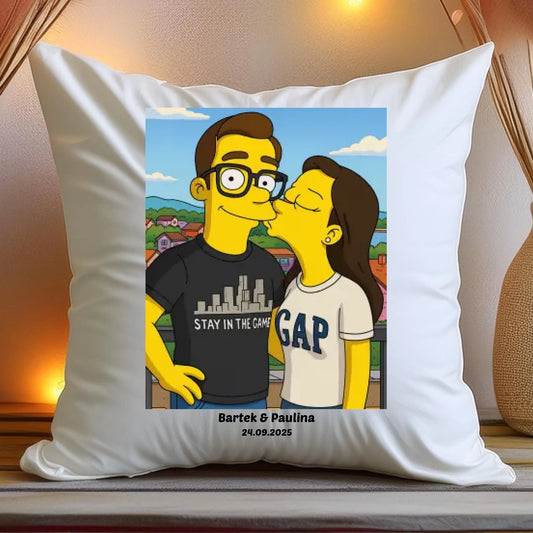 Poduszka - Twoje zdjęcie jak z Simpsonów [generowane przez AI]