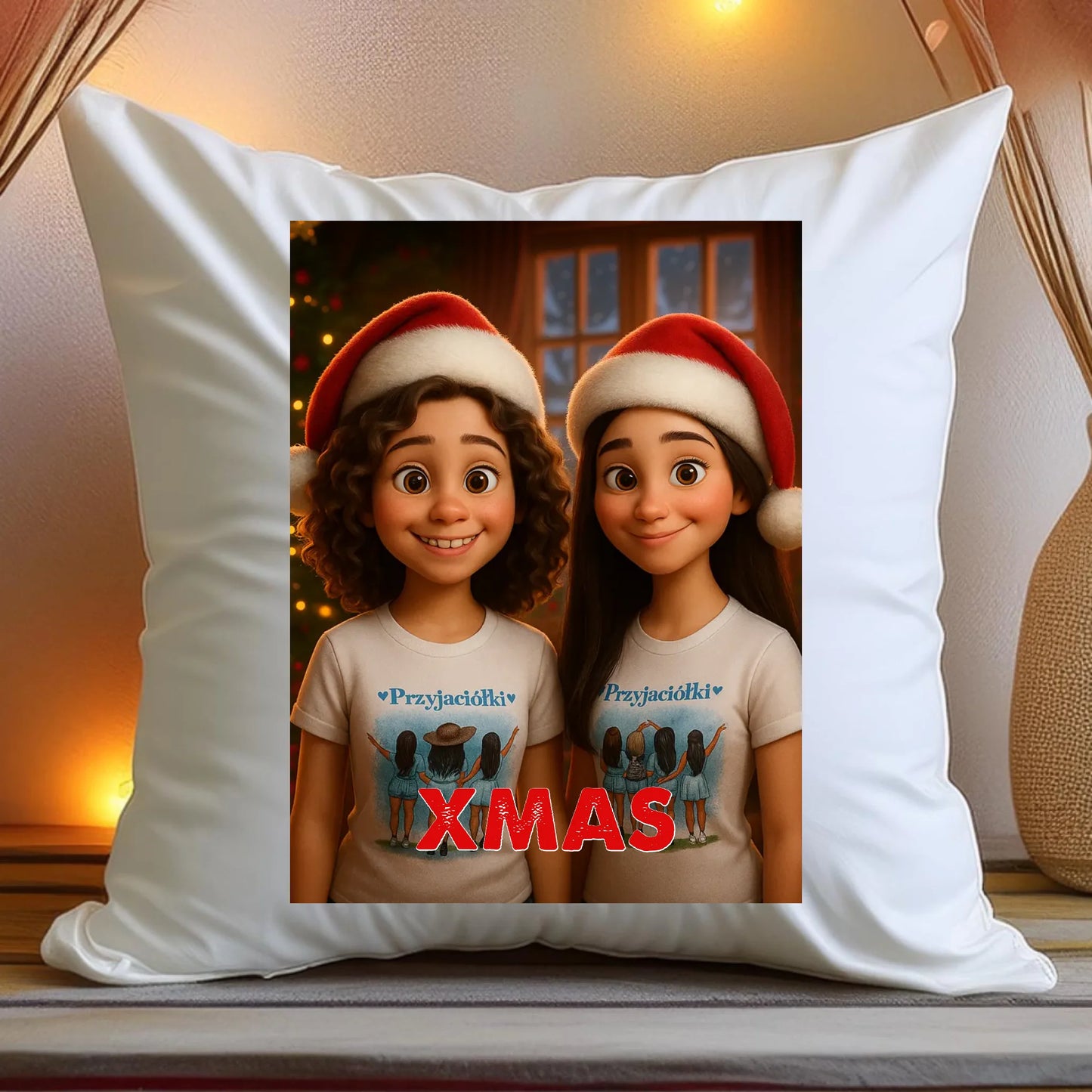 Poduszka z własnym zdjęciem - świąteczny klimat [generowane przez AI]