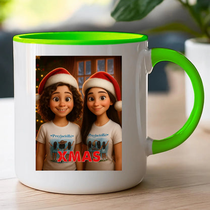 Kubek z własnym zdjęciem - świąteczny klimat [generowane przez AI]