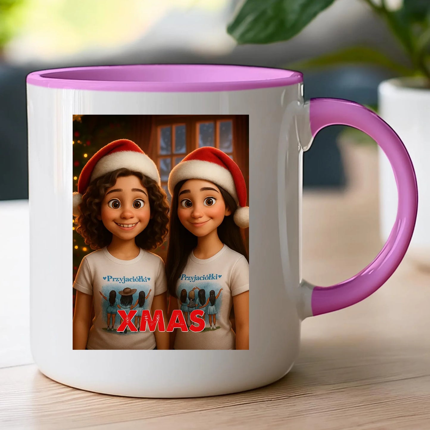 Kubek z własnym zdjęciem - świąteczny klimat [generowane przez AI]