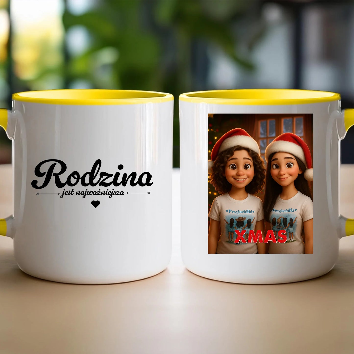 Kubek z własnym zdjęciem - świąteczny klimat [generowane przez AI]