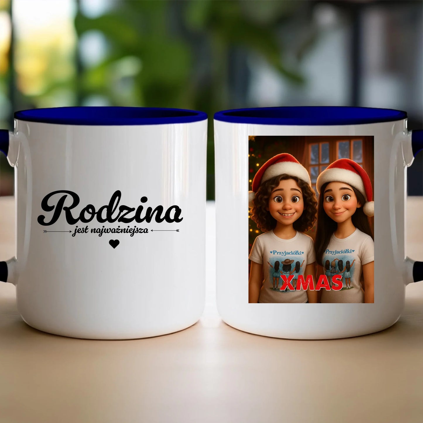 Kubek z własnym zdjęciem - świąteczny klimat [generowane przez AI]