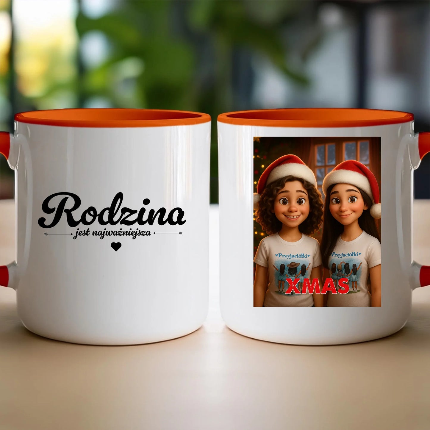 Kubek z własnym zdjęciem - świąteczny klimat [generowane przez AI]