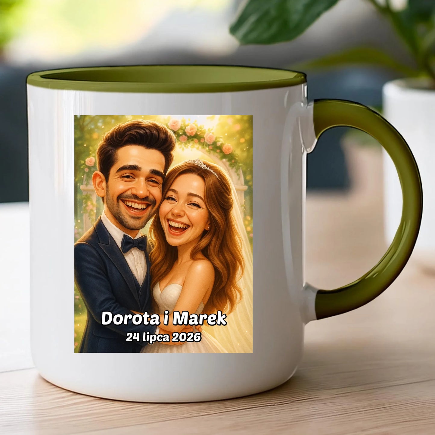 Personalizowany Kubek - ślubna karykatura [generowana przez AI]