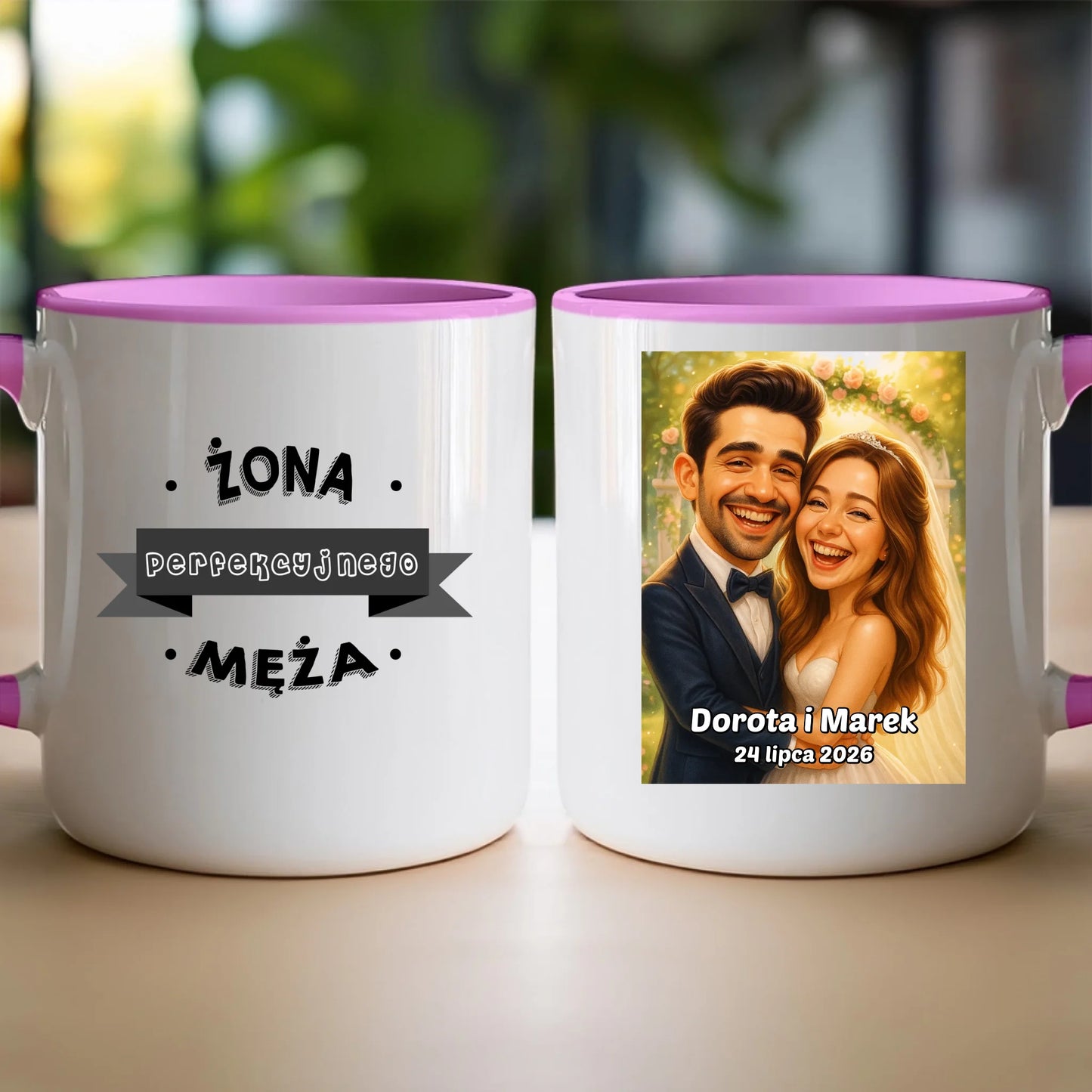 Personalizowany Kubek - ślubna karykatura [generowana przez AI]