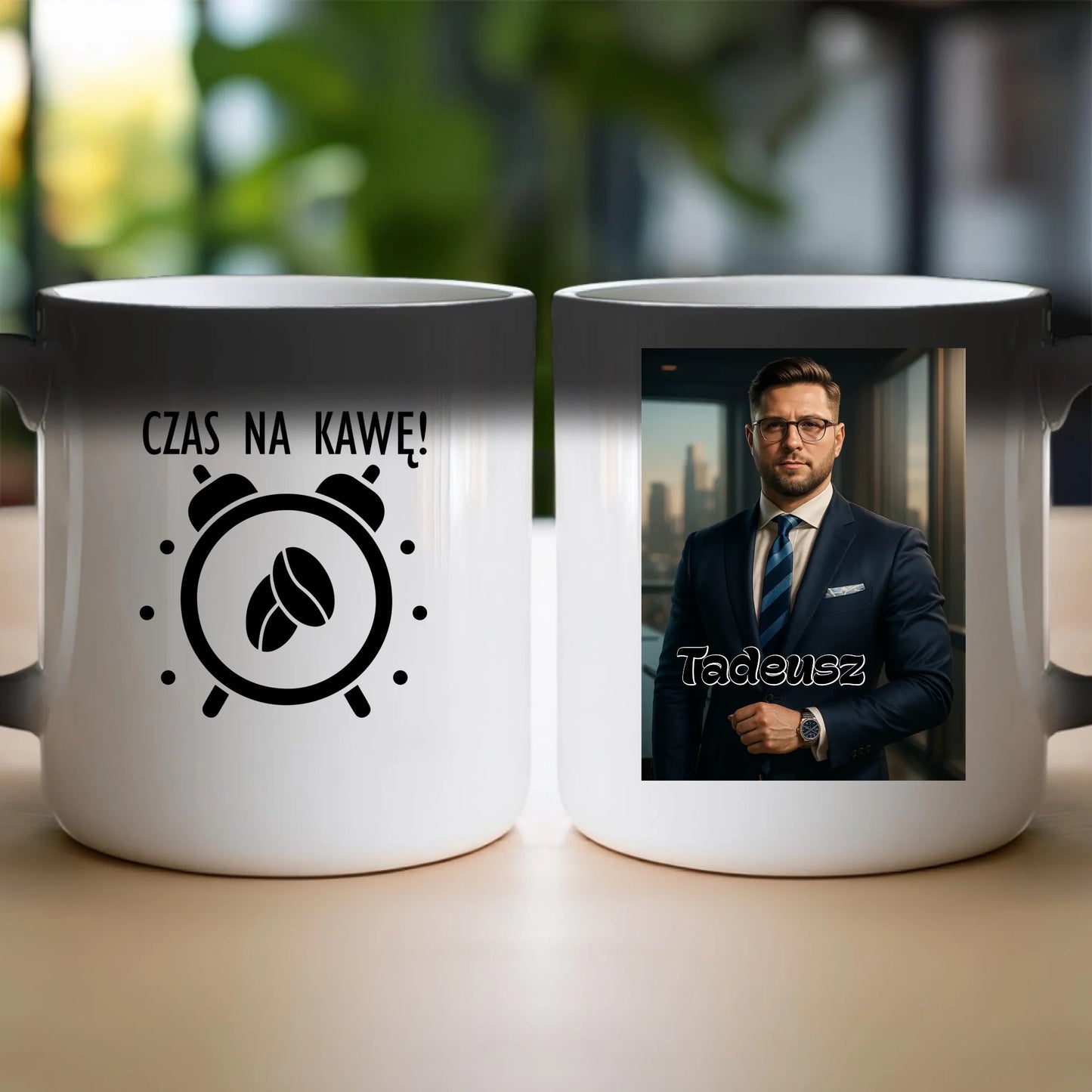 Kubek - portret biznesmen / bizneswoman [generowany przez AI]