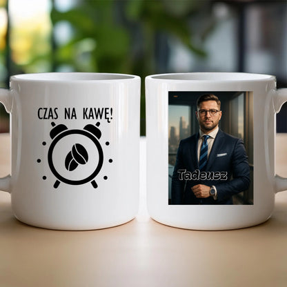 Kubek - portret biznesmen / bizneswoman [generowany przez AI]