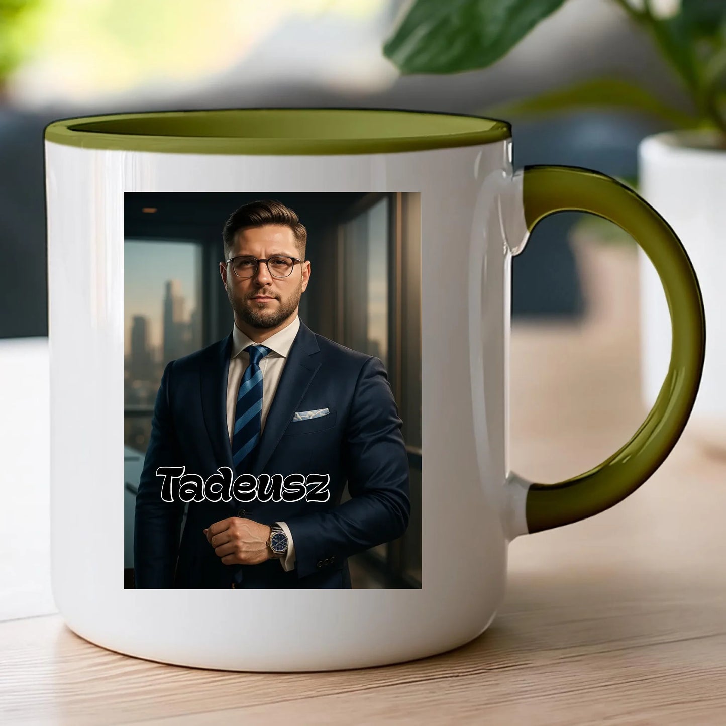 Kubek - portret biznesmen / bizneswoman [generowany przez AI]