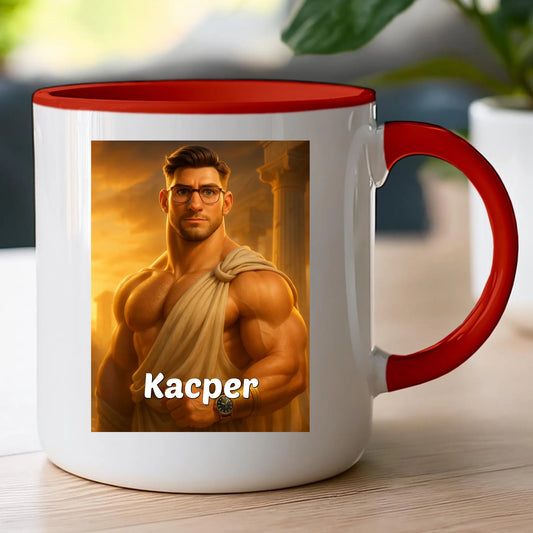 Kubek z własnym zdjęciem - grecki Bóg [generowane przez AI]