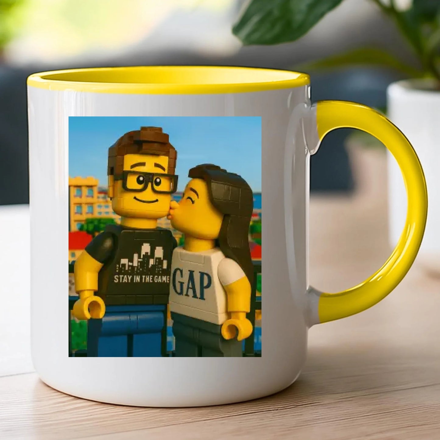 Kubek - Twoje zdjęcie z klocków LEGO [generowane przez AI]