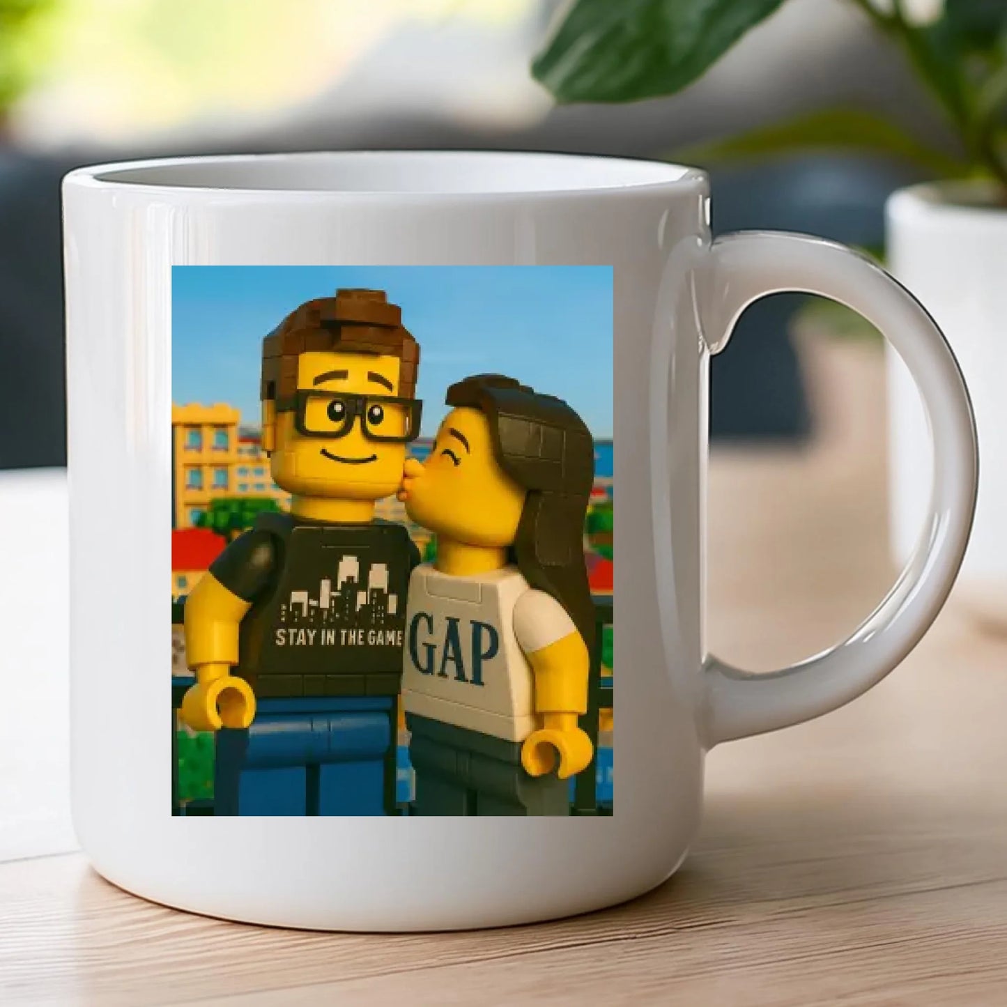 Kubek - Twoje zdjęcie z klocków LEGO [generowane przez AI]