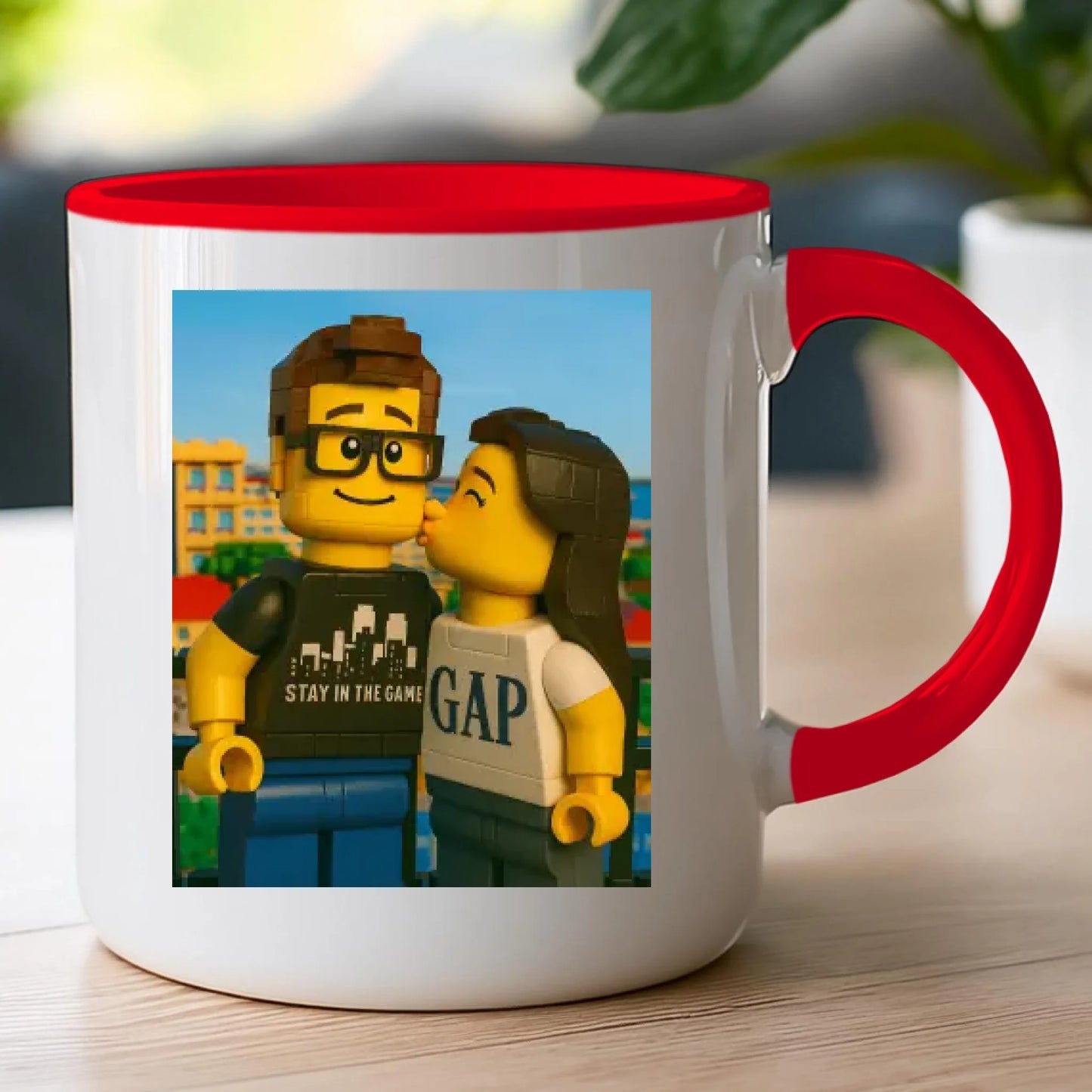 Kubek - Twoje zdjęcie z klocków LEGO [generowane przez AI]