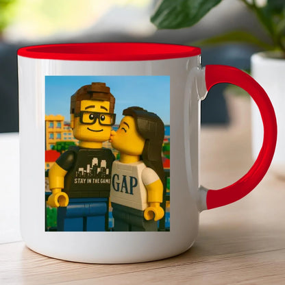 Kubek - Twoje zdjęcie z klocków LEGO [generowane przez AI]