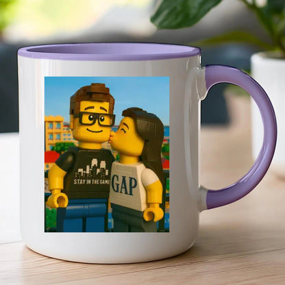 Kubek - Twoje zdjęcie z klocków LEGO [generowane przez AI]