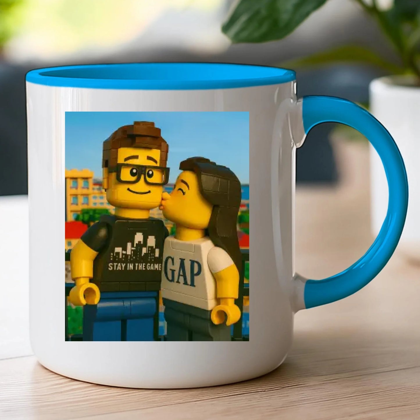 Kubek - Twoje zdjęcie z klocków LEGO [generowane przez AI]