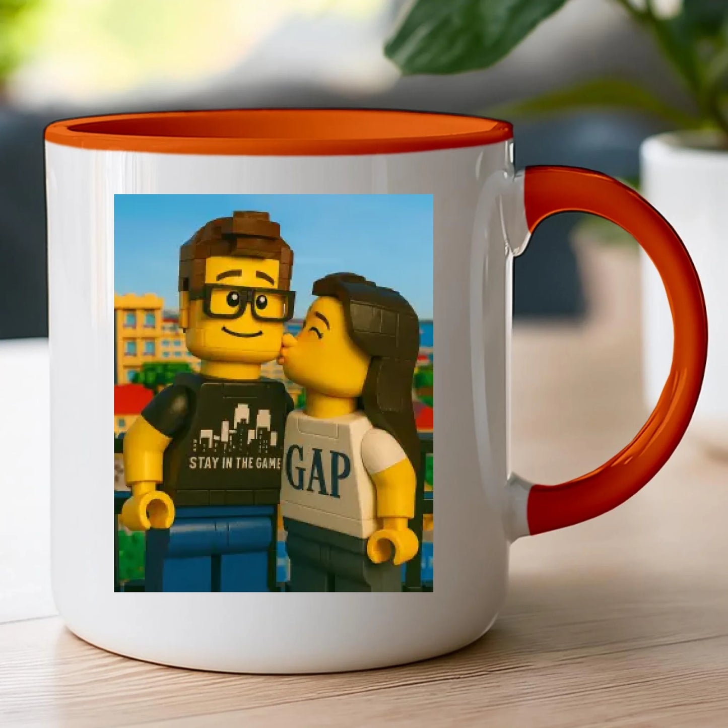 Kubek - Twoje zdjęcie z klocków LEGO [generowane przez AI]