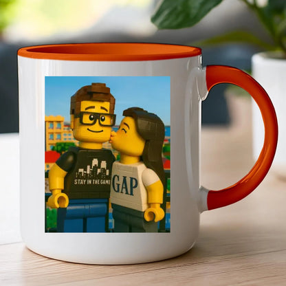 Kubek - Twoje zdjęcie z klocków LEGO [generowane przez AI]